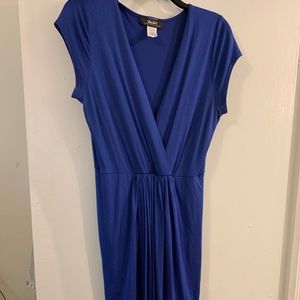 Lulus Blue V neck high low dress